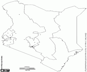 раскраска Карта Кении