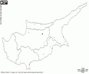 раскраска Карта Кипра