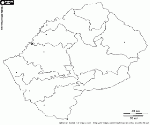 раскраска Карта Лесото