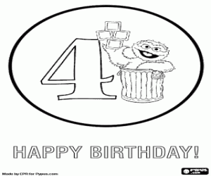 раскраска Карта четыре года с Оскар