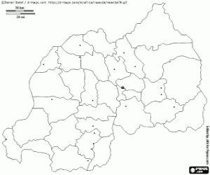 раскраска Карта Руанды