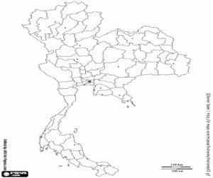 раскраска Карта Таиланда