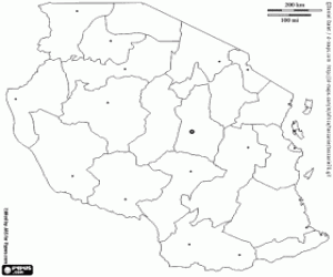 раскраска Карта Танзании