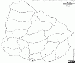 раскраска Карта Уругвая