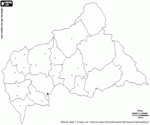 раскраска Карта Центральноафриканской Республики