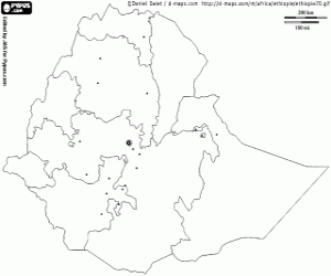 раскраска Карта Эфиопии