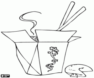 раскраска Китайская еда на вынос