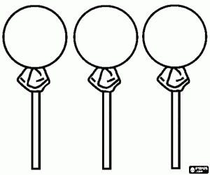 раскраска Конфеты мяч с палкой