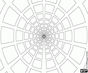 раскраска Концентрический узор в перспективе