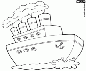 раскраска Корабль, транспорт на воде