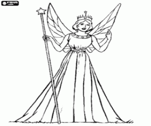 раскраска Королева фей с короной