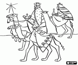 раскраска Короли волхвы и звезда