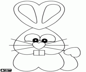 раскраска Кролик сердца
