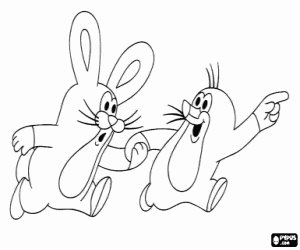 раскраска Крот и заяц