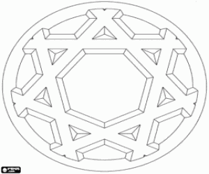 раскраска Круговые мандалы в стиле Эшера