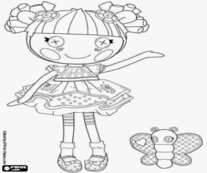 раскраска Кукла Lalaloopsy и бабочка