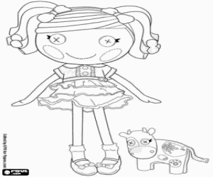 раскраска Куклу Lalaloopsy с коровой