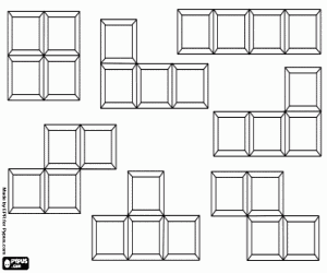 раскраска Куски видео игры Тетрис