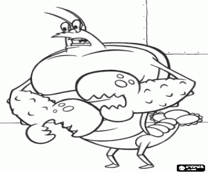 раскраска Ларри, персонаж Губка Боб