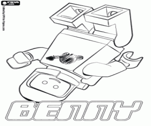 раскраска Лего астронавт Бенни