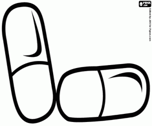 раскраска Лекарства в капсулах