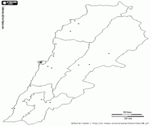 раскраска Ливан Карта