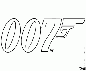 раскраска Логотип 007 Джеймс Бонд