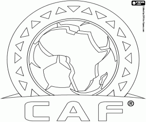 раскраска Логотип CAF, КАФ, футбол в Африке