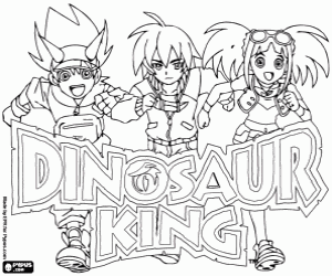 раскраска Логотип Dinosaur King и герои
