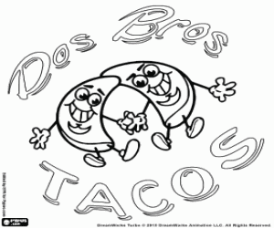 раскраска Логотип Dos Bros Tacos