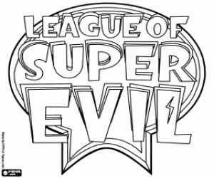 раскраска Логотип League of Super Evil