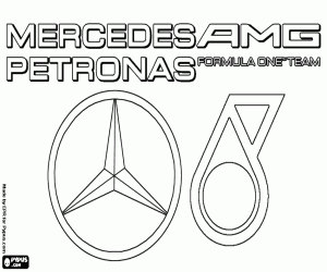 раскраска Логотип Mercedes AMG Petronas