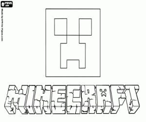 раскраска Логотип Minecraft и Creeper