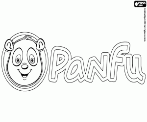 раскраска Логотип Panfu с panda
