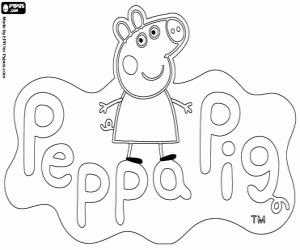 раскраска Логотип Peppa Pig