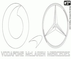 раскраска Логотип Макларен Мерседе́с, Vodafone McLaren Mercedes