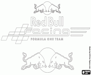 раскраска Логотип Ред Бул Рейсинг, Red Bull Racing