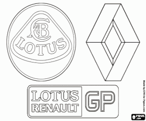 раскраска Логотип Рено, Lotus GP Renault