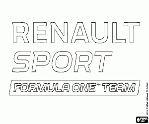 раскраска Логотип Рено, Renault Sport F1 Team