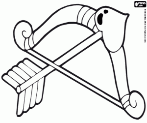 раскраска Лук и стрелы амура