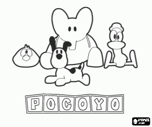 раскраска Лучшие друзья Pocoyo