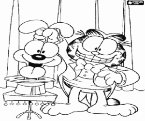 раскраска Магия Гарфилд и Одди