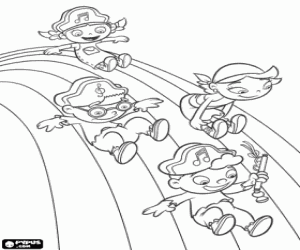 раскраска Маленькие Эйнштейны пиратов и Радуга