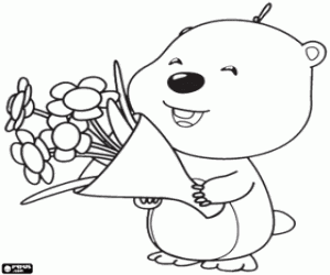 раскраска Маленький и застенчивый Бобер Лупи