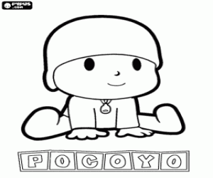 раскраска Маленький мальчик Pocoyo
