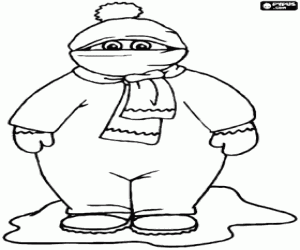 раскраска Мальчик очень защищенной в зимний период