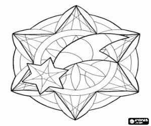 раскраска Мандала с Рождественская звезда