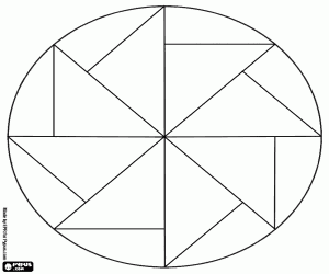 раскраска Мандала с вертушка