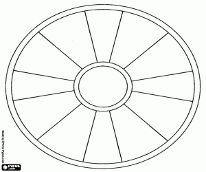 раскраска Мандала с кольцами и радиусов
