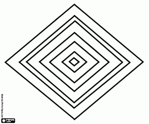 раскраска Мандала концентрических квадратов